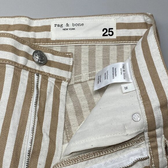 Rag & Bone Women's Shea Relaxed Straight Leg Jeans Tan/Ivory Size 25 - Picture 9 of 12